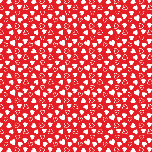 Valentines Day Pattern - Red and White Hearts - 00036