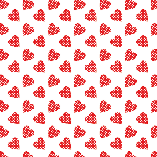 Valentines Day Pattern - Red Hearts with Circles - 00039