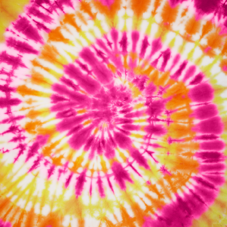 Abstract Yellow Pink Orange Tie Dye Pattern Art - Abstract