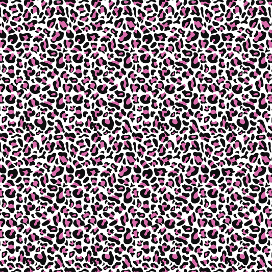 Colorful Leopard - Magenta Spots on White Background 012