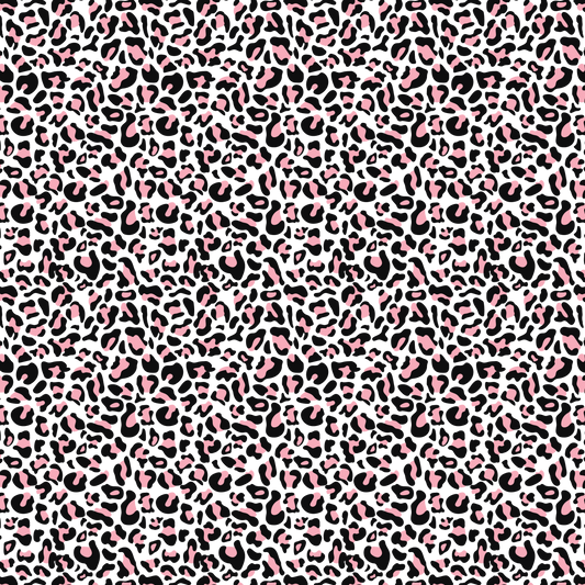 Colorful Leopard - Pink Spots on White Background 014