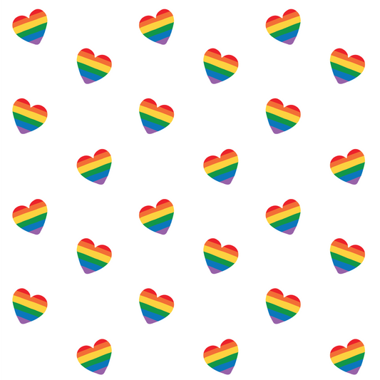 Rainbow - Rainbow Hearts on White Background 005