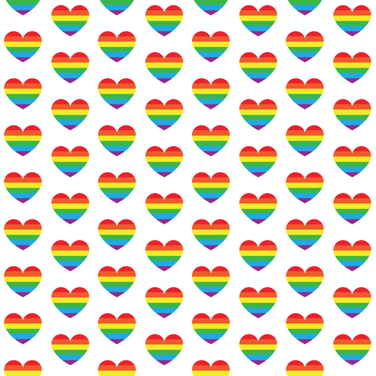 Rainbow - Small Rainbow Hearts White Background 006