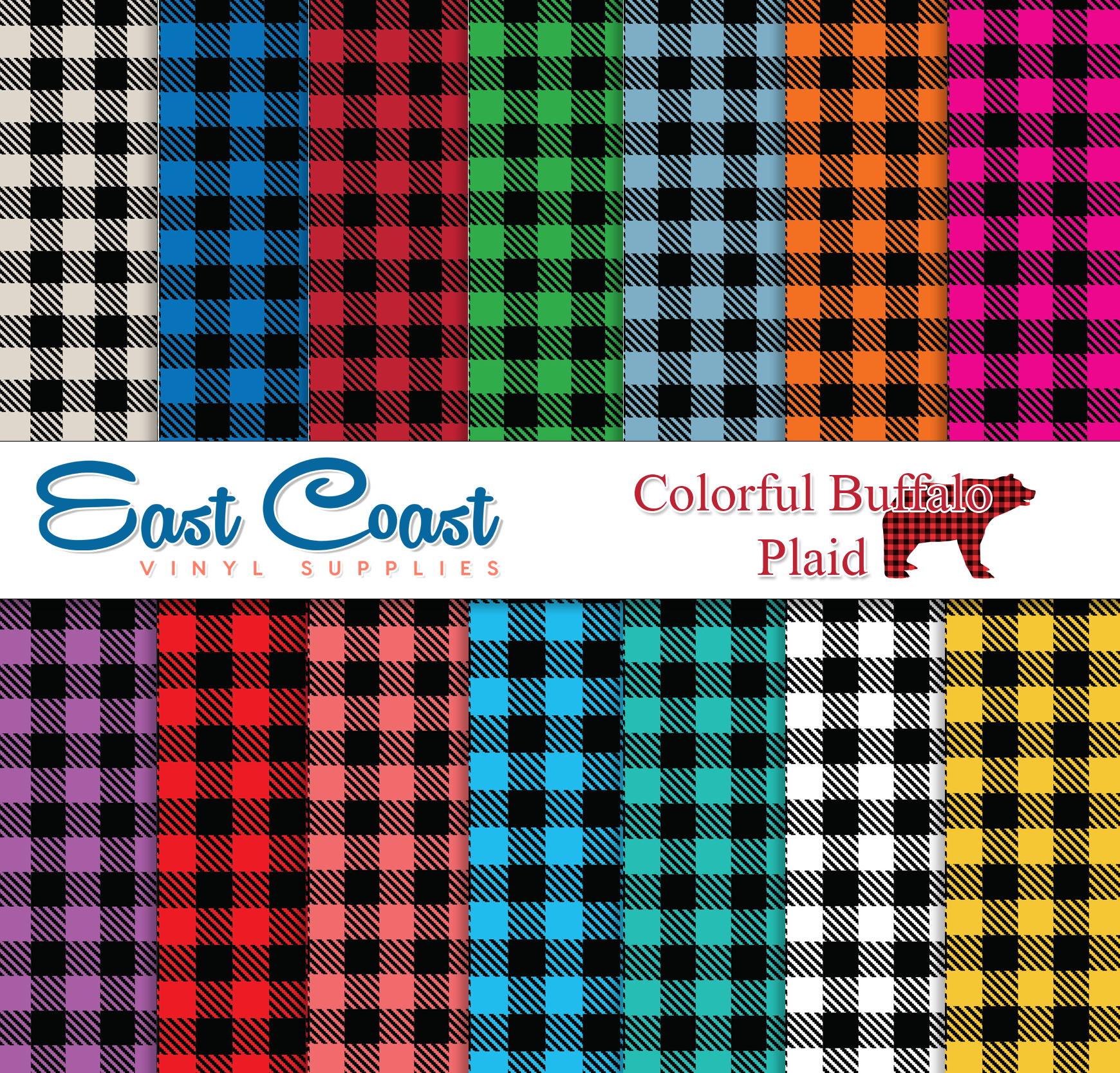 Buffalo plaid red and black checkered 00013 – East Coast Vinyl