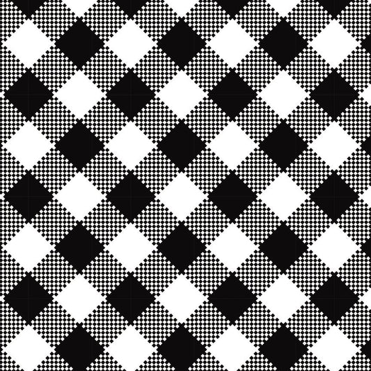 Buffalo plaid white and black angle checkered 00002