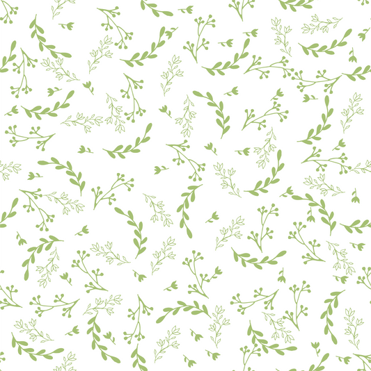 Floral vert avec fond blanc Floral 00005