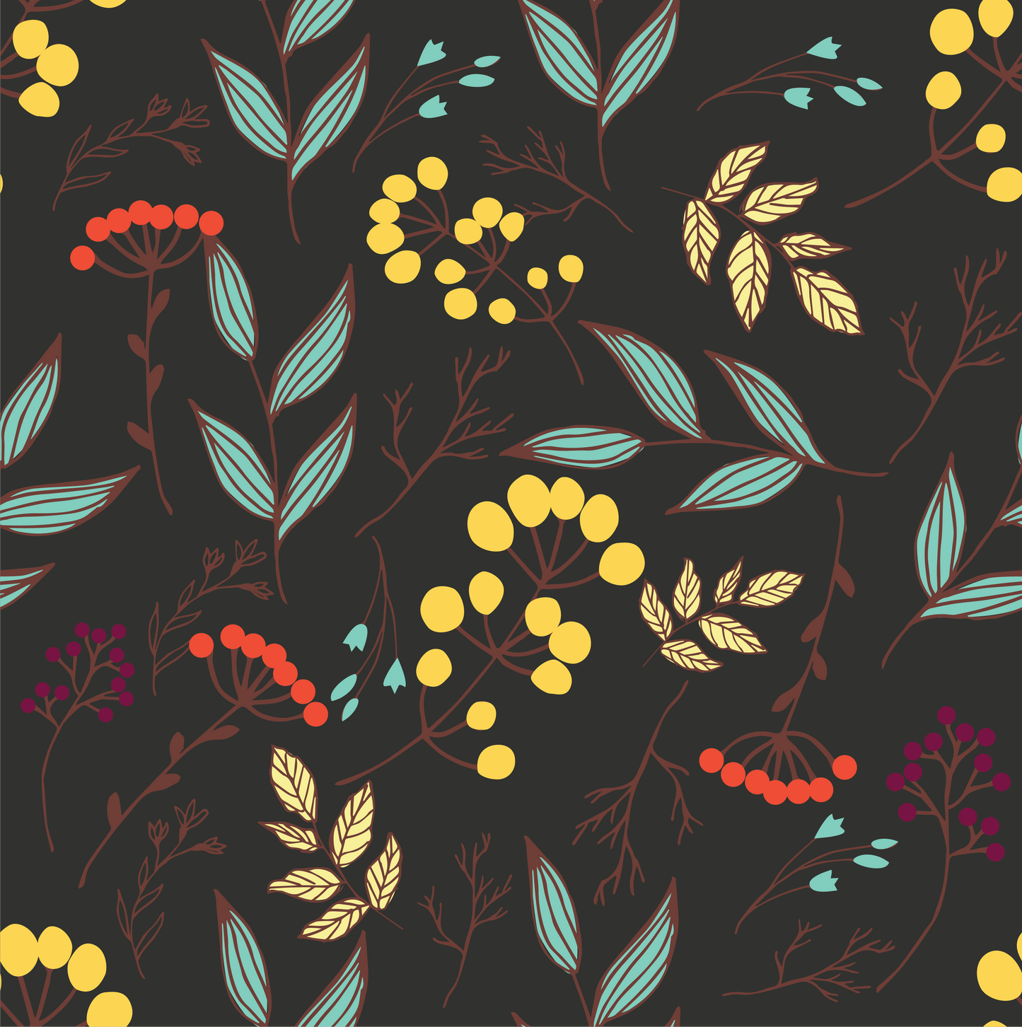 Colorful Floral with Dark Background Floral 00006