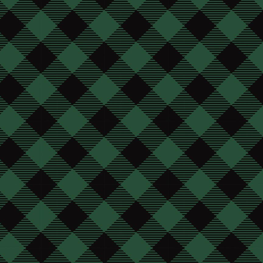 Buffalo plaid green and black angled checkered 00006