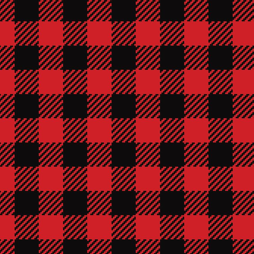 Buffalo plaid red and black thick lines checkered 00007