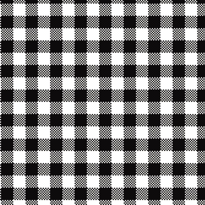 Buffalo plaid white and black small lines checkered 00008