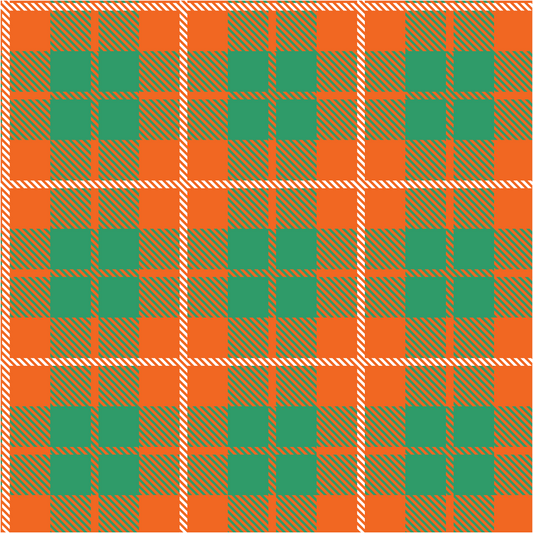 St. Patricks Day irish orange with green squares tartan 00014