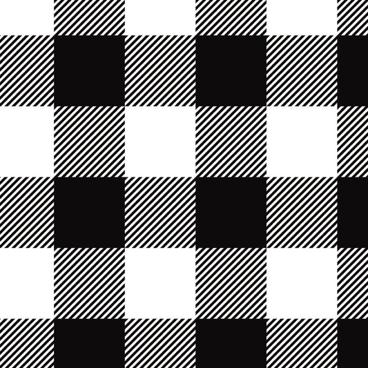 Buffalo plaid white and black checkered 00014