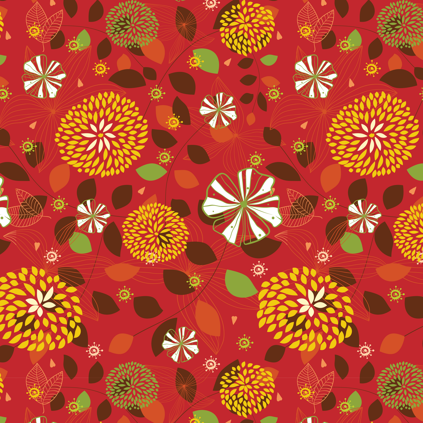 Floral with Red Background Floral 00017