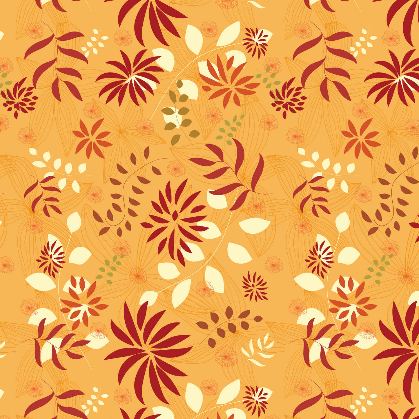 Floral with Orange Background Floral 00018