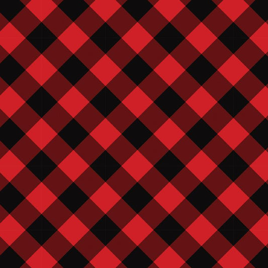 Buffalo plaid red and black angled checkered 00019