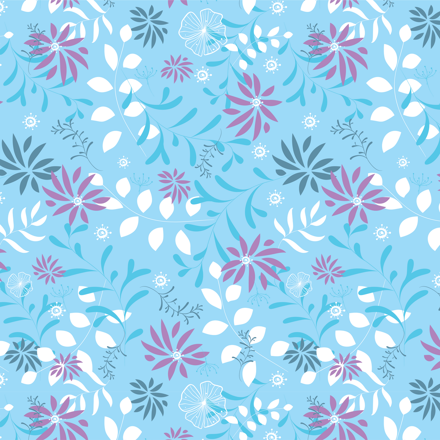 Floral avec fond bleu clair Floral 00021