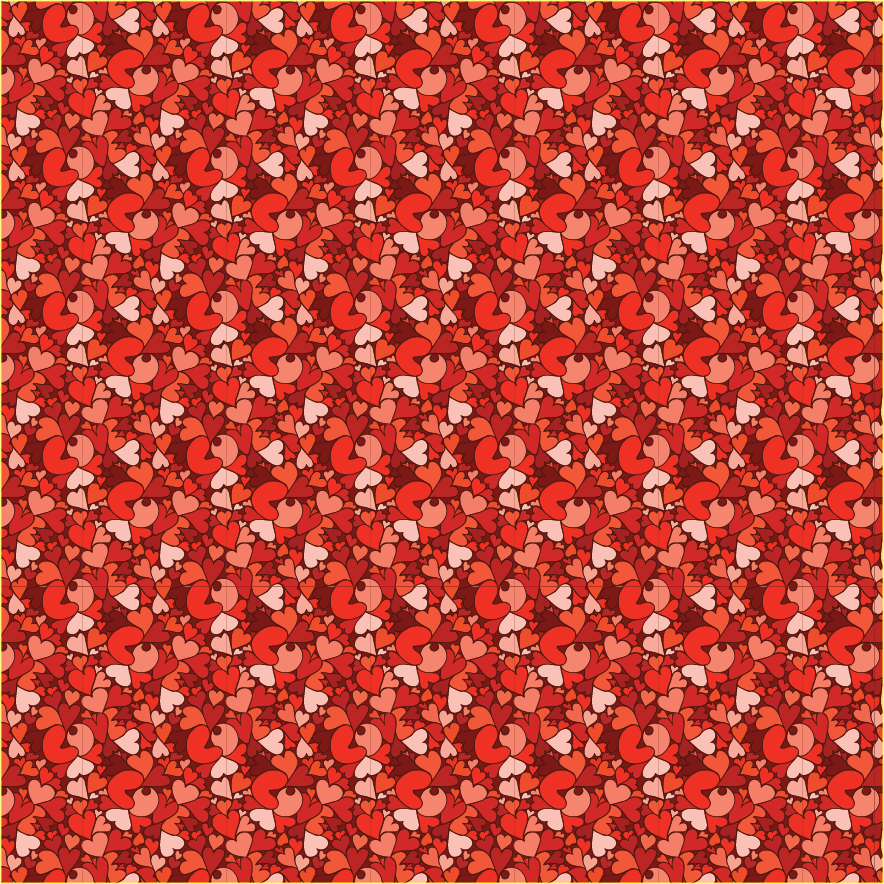 Valentines Day Pattern - Red Bubbly Love - 00023