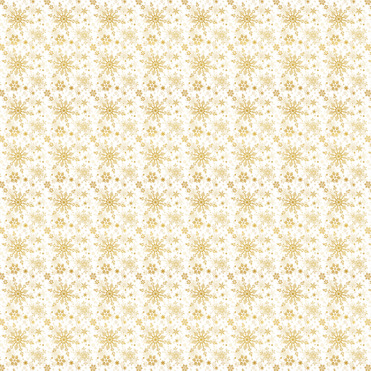 Flocons de neige dorés sur fond blanc 002