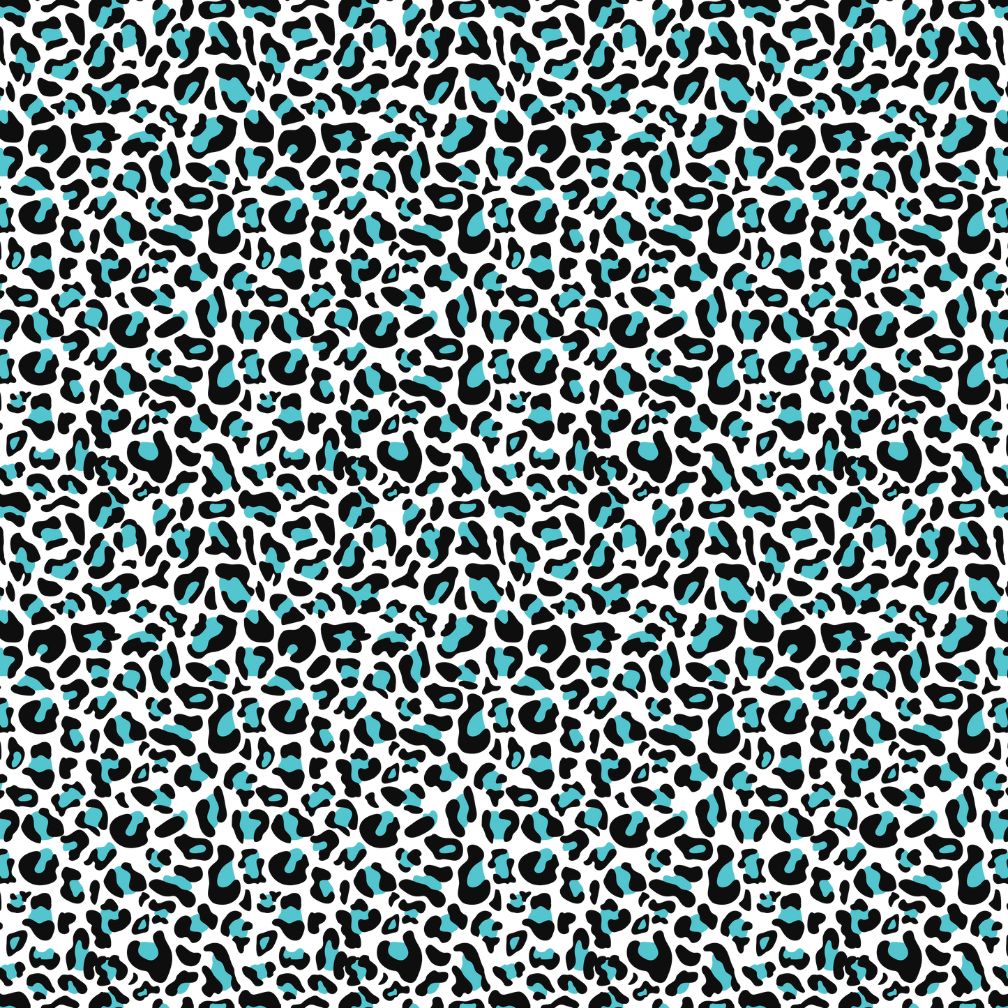 Colorful Leopard - Blue Spots on White Background 002