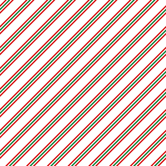 Candy Cane Stripes - Red and Green Stripes 003