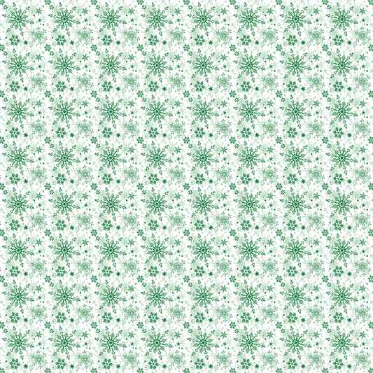 Flocons de neige verts sur fond blanc 004