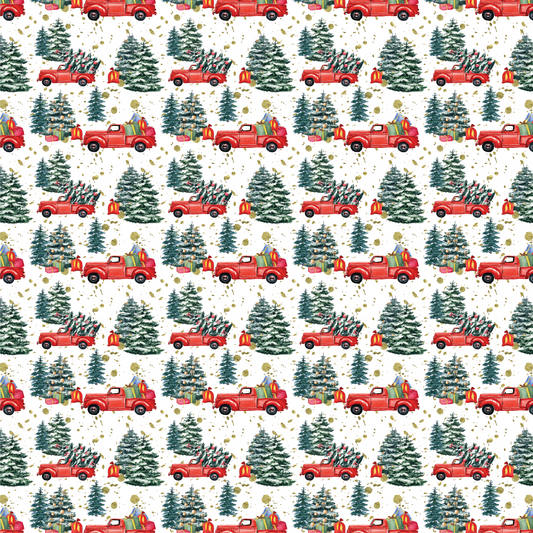 Camions et cardinaux de Noël - Camions et arbres rouges 004