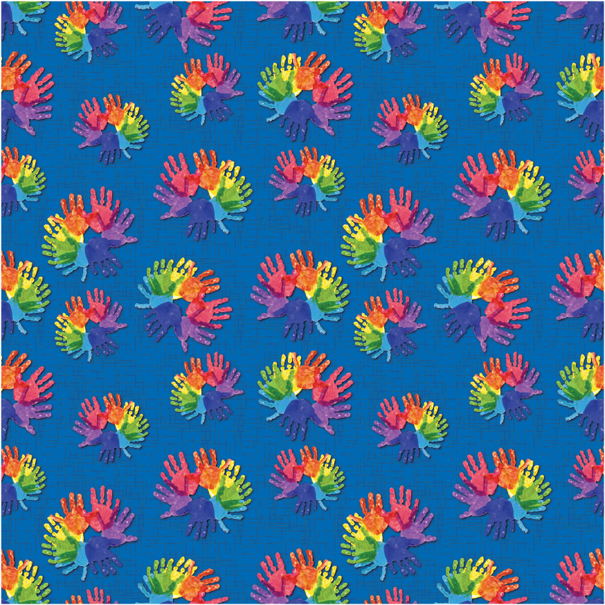 Autism Awareness - Hands on Blue Background 005