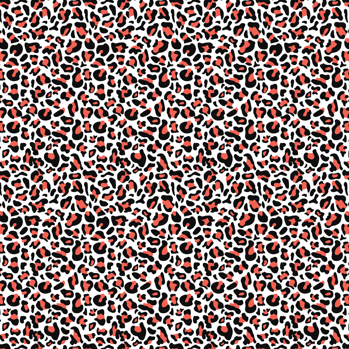 Léopard coloré - Taches de corail sur fond blanc 006