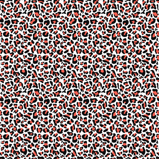 Colorful Leopard - Coral Spots on White Background 006