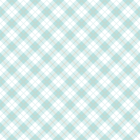Easter Plaid - Mint White and Orange 006