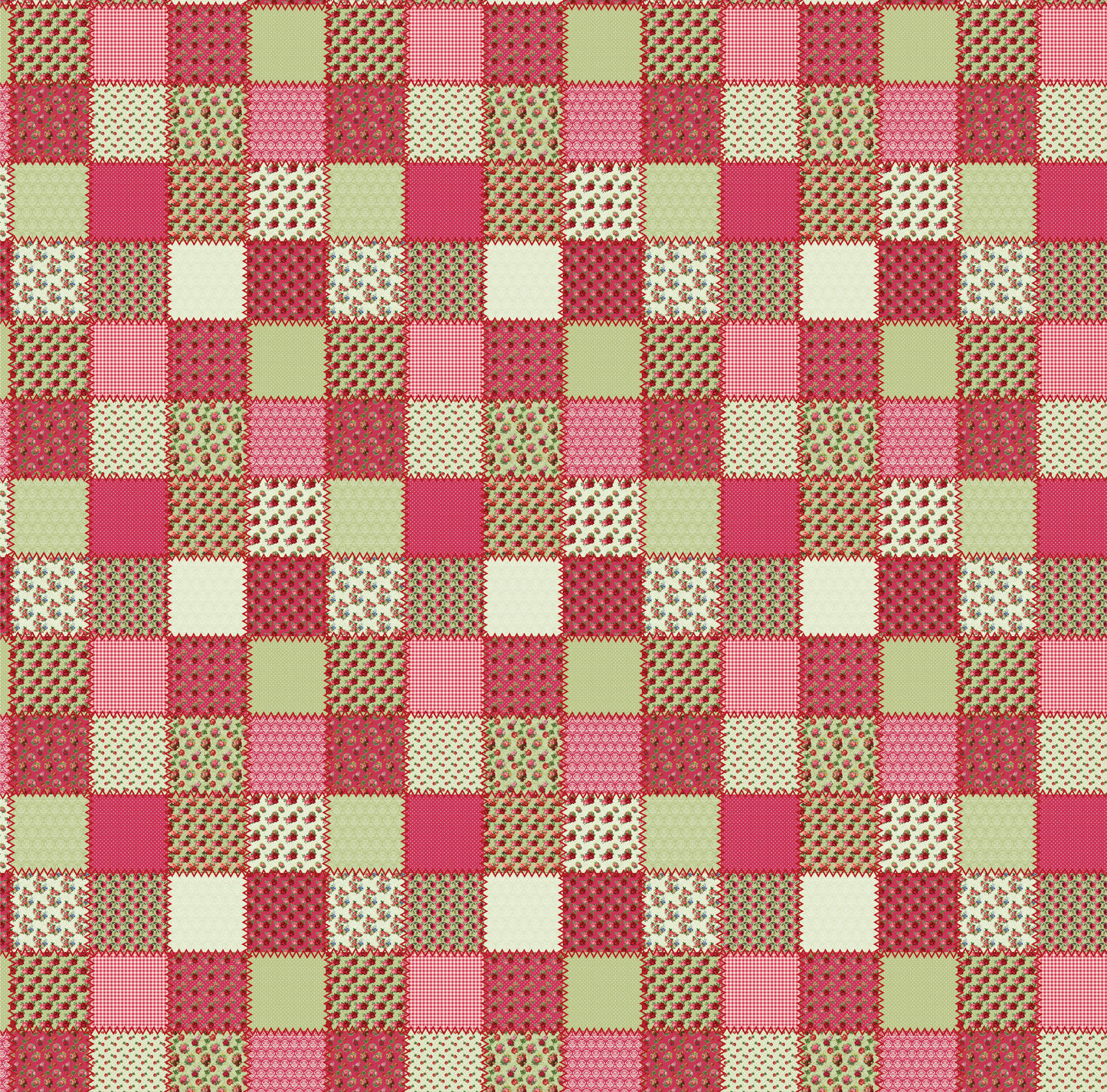 Patchwork - Pink and Green 007