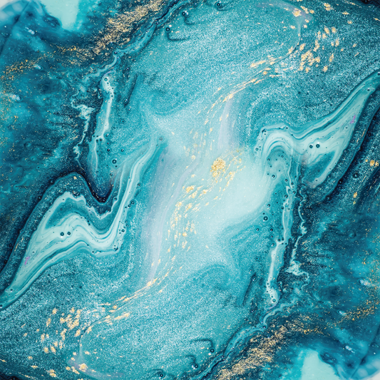 Marble - Teal and Gold 009