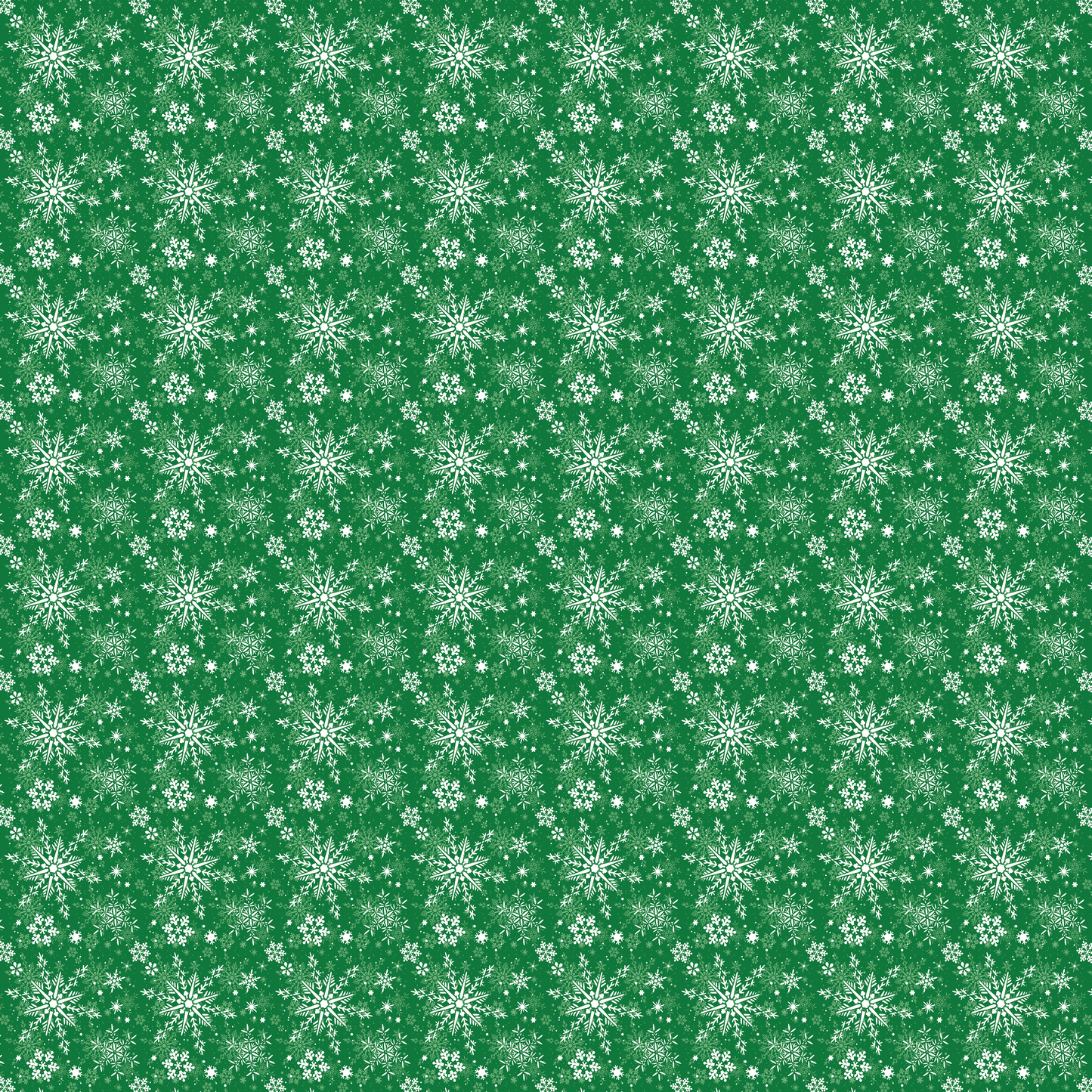 White Snowflakes on a Green Background 011