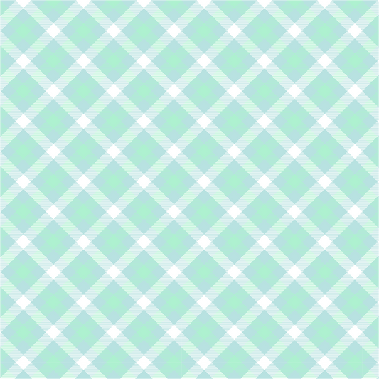 Easter Plaid - Mint Blue and White 012