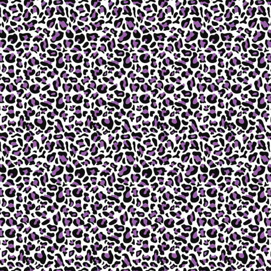 Léopard coloré - Taches violettes sur fond blanc 016