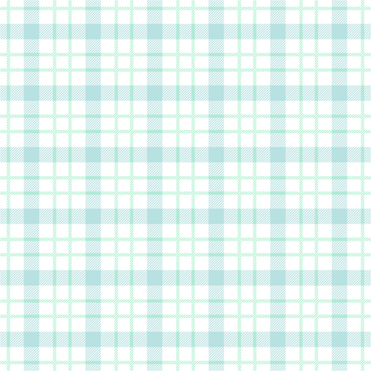 Easter Plaid - Mint Green and White 016