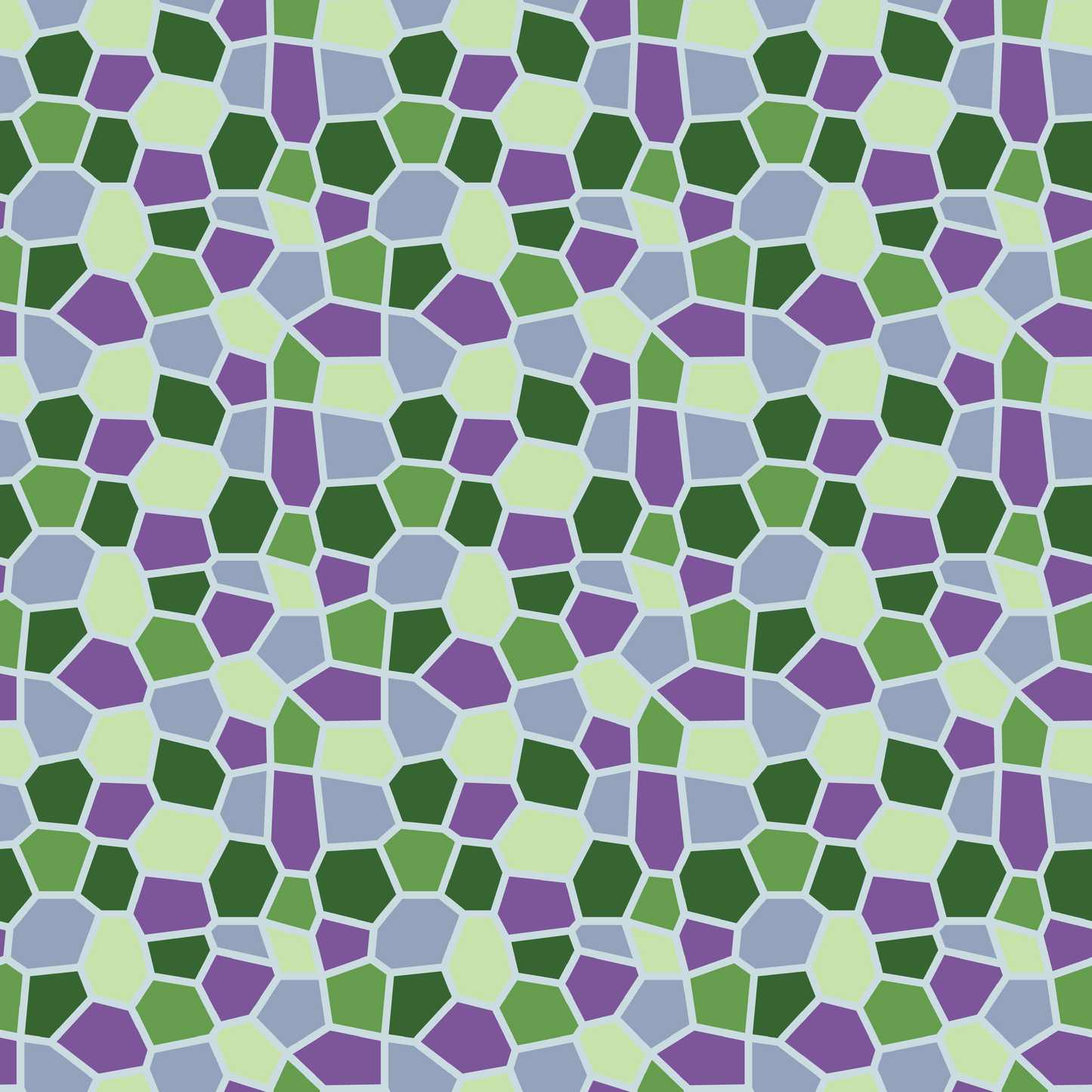 Stained Glass Mosaic - Shades of Green and Purple 023