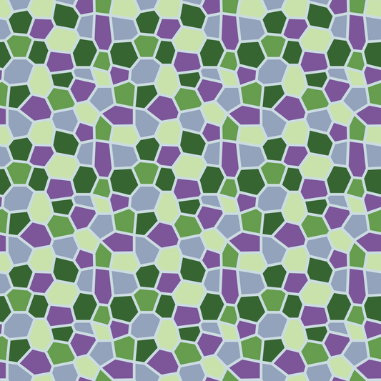 Mosaïque de vitraux - Nuances de vert et violet 023
