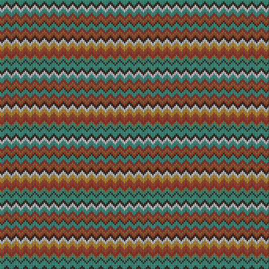Knitting Yarn - Teal Multi-Colored Stripes 024