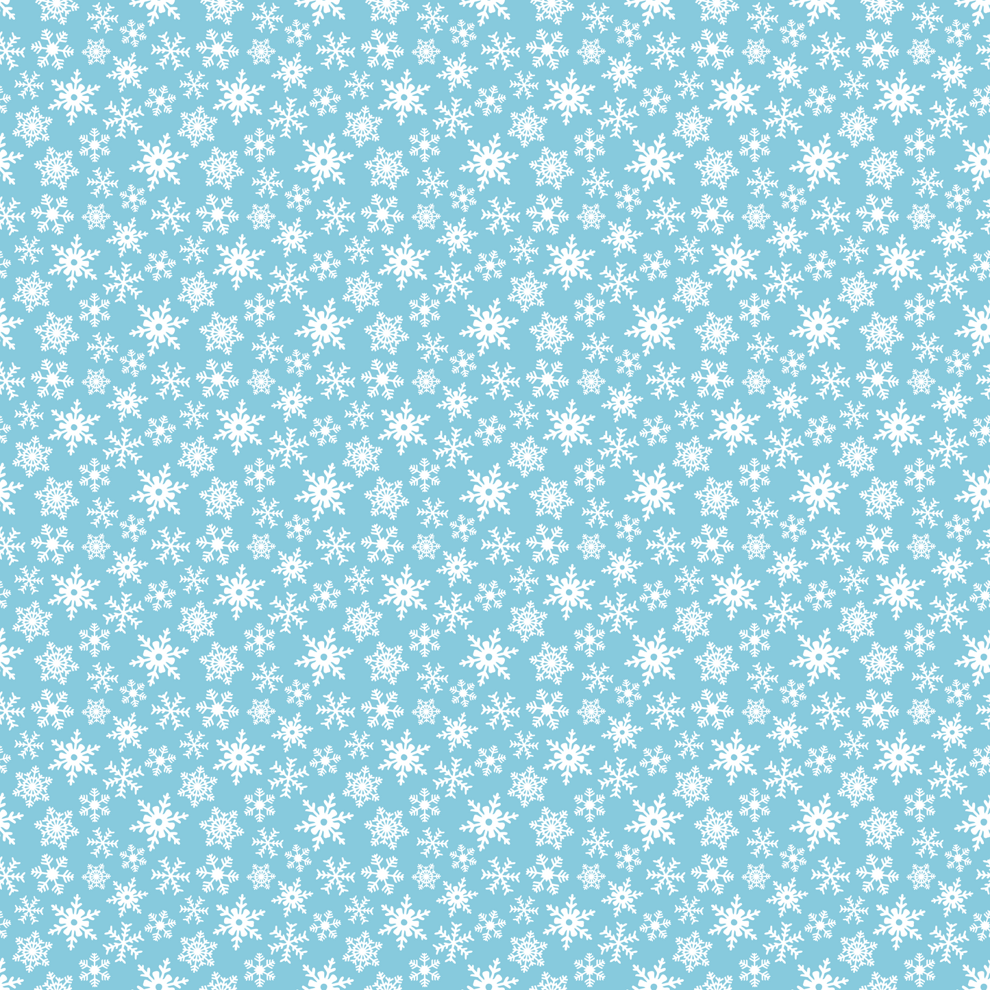 Winter Fun - White Snowflakes on Light Blue Background 011