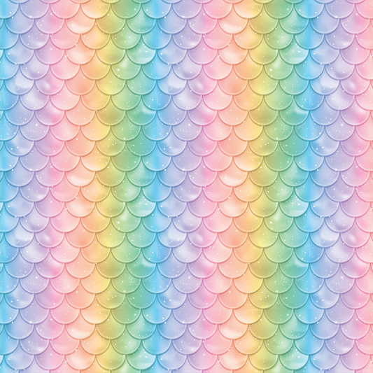 Mermaid Scales Rainbow Pattern -